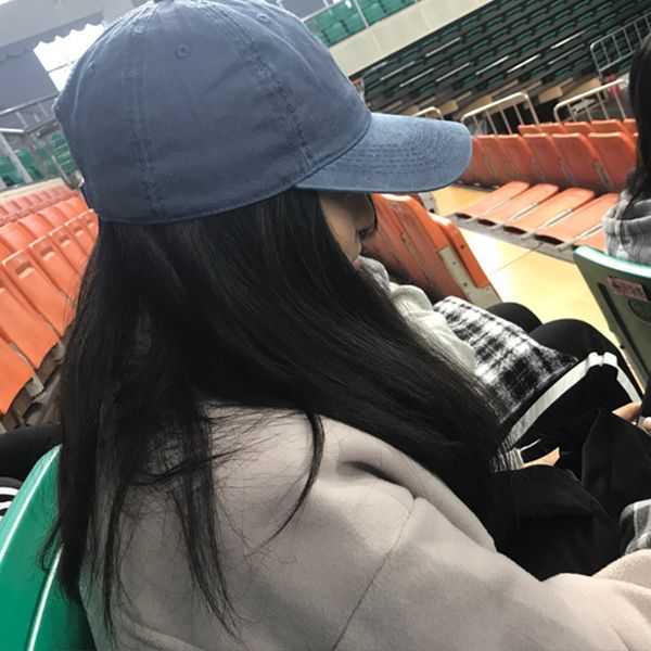 

ins red man's same chic style old washed blue duck tongue hat men's women's casual solid color baseball cap, Blue;gray