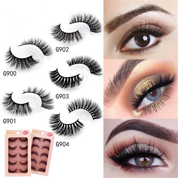 

false eyelashes 1box eylashes mink lashes 5pairs natrual makeup 3d maquiagem