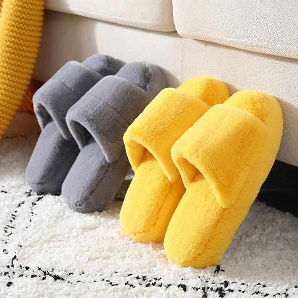 

warm faux fur slippers for women platform slides female indoor outdoor home soft plush winter shoes woman furry slipper, Black
