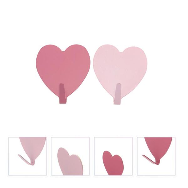 

hooks & rails 10pcs heart-shaped bathroom stainless steel hanging (rosy,)