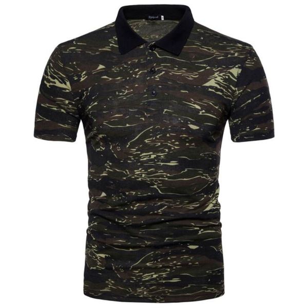 Großhandel Herren Polos Mode Camouflage Polo Männlich Langarm Casual Slim Military Männer T-shirt XXL Kragen Kleidung