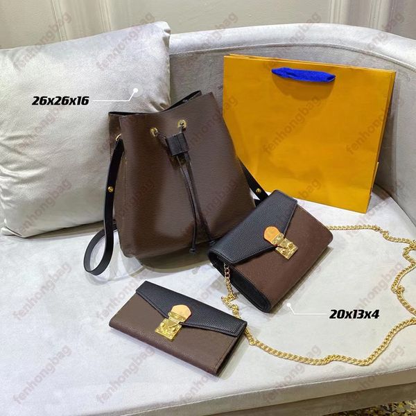 

designer fashion woman shoulder bags three-piece totes handbag genuine leather classic pattern design super large capacity gifts 002