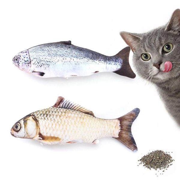 

cat toys catnip set chew bite supplies fish shape lifelike trout toy interactive simulation pillow