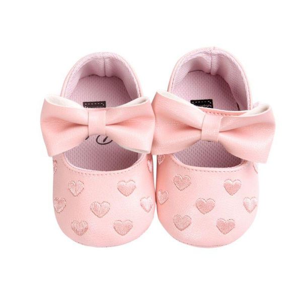 

toddler girl crib shoes 0-18m baby bowknot soft sole pu leather walking prewalker sneakers first walkers