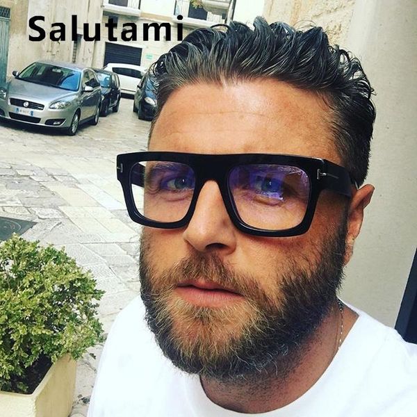 

fashion sunglasses frames classis letter frame square eyeglasses for men vintage flat computer glasses women myopia eyewear, Black