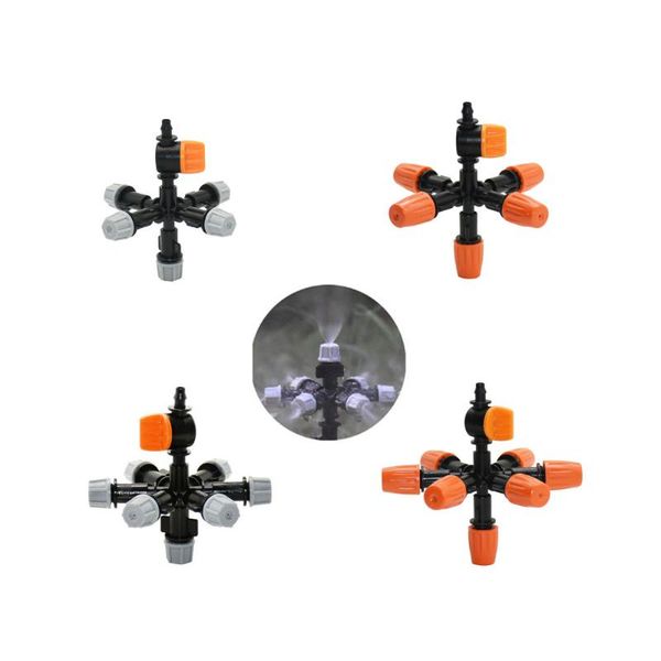 

5/7-way hanging misting nozzle with 1/4 inch barb connector valve mist greenhouse irrigation 1set watering equipments
