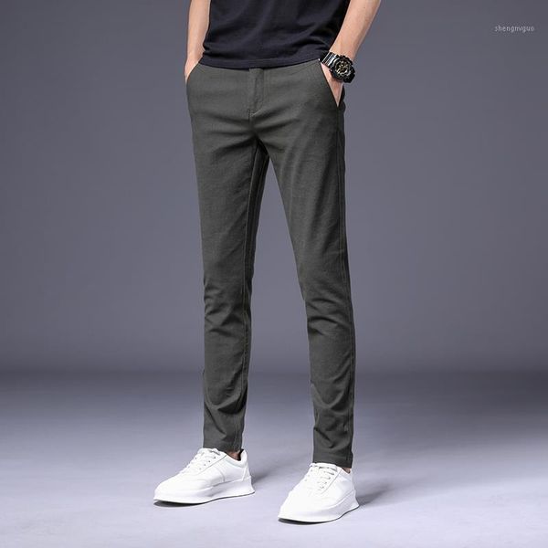 

men's pants casual autumn loose straight suit spring summer fashion trend, Black