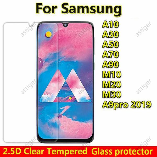 

2.5d clear tempered glass phone screen protector for samsung galaxy a10 a20 a20core a20e a30 a40 a50 a60 a70 a80 a90 a10e a9 pro glass