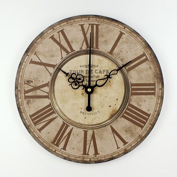 

wall clocks home decor absolutely mute quartz clock retro roman numerals large living room decorations watches orologi da parete