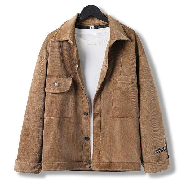 

men's jackets mrmt 2021 brand corduroy jacket japanese tide casual lapel fashion large size embroidered workwear, Black;brown