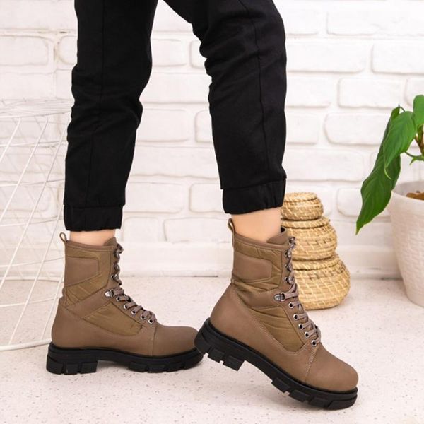 

boots mooy mink skin laced boots. 2021 winter fashion stylish women 's postal, soldier army, ortic insole casual clothing, Black