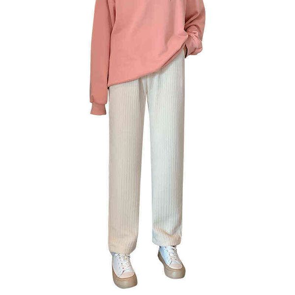 

550g plush thickened second generation chenille daddy pants women's corduroy casual loose hanging harlan, Black;white