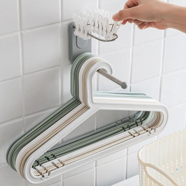 

hangers & racks wall mounted clothes hanger organizer rack 2 layer stainless steel adhesive storage holder stacker