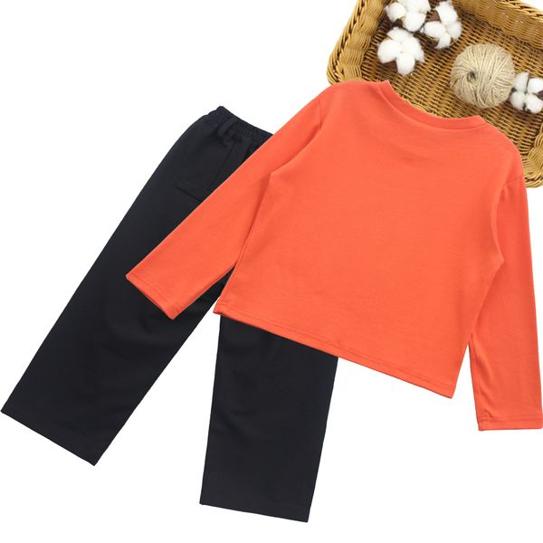 

kids clothes girls solid color tracksuits for girls sweater + pants girl outfit casual style tracksuits for children, White