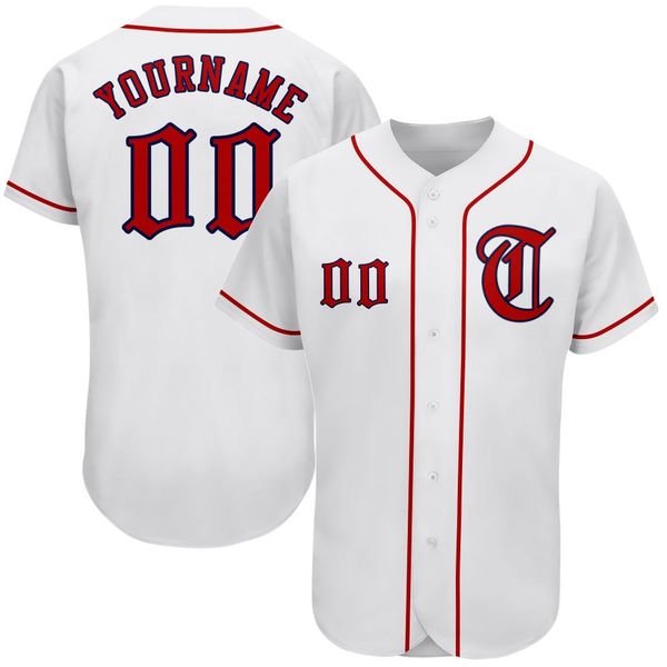 

custom white red-navy-u8778 authentic baseball jersey, Blue;black