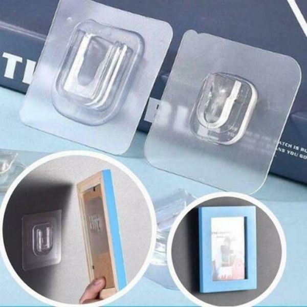 

double-sided adhesive wall hook multi-purpose hanger strong clear suction cup sucker storage holder for kitchen bath hooks & rails