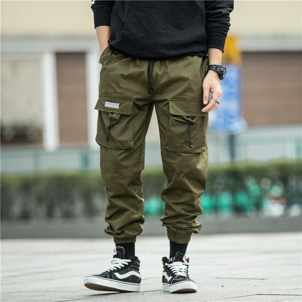 

joggers pants men cargo hip hop streetwear casual sweatpants green black track trousers male clothes mg477 men's