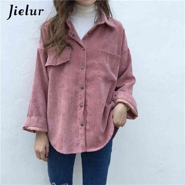 

autumn shirt women pocket chic long sleeve solid color korean s shirts apricot slim winter blouse 210426, White