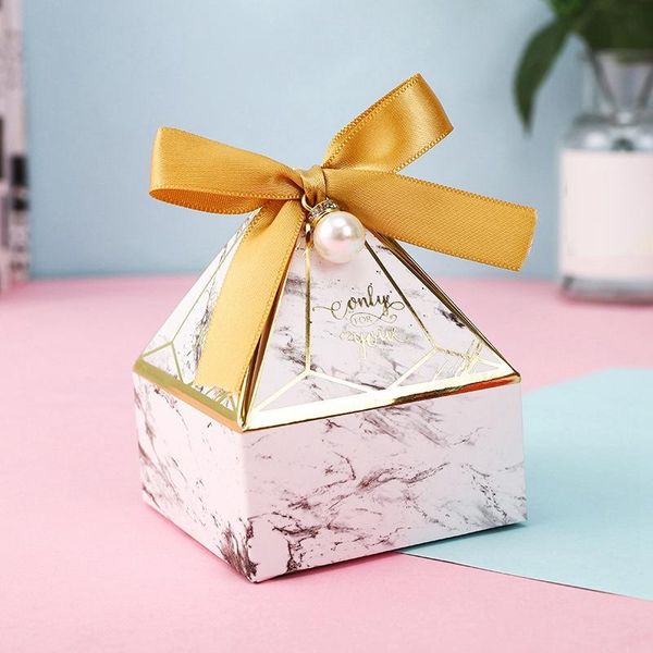 

set gem tower candy boxes cardboard box wedding birthday party gift packaging box,with ribbons decoration, gray & blue wrap