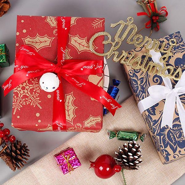 

gift wrap 5pc christmas wrapping paper roll kraft bag