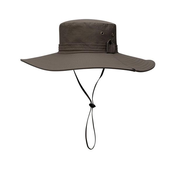 

men summer hiking hat 12cm big brim sunshade foldable fishing camping cycling outdoor accessories with strap drawstrings hats, Black;white