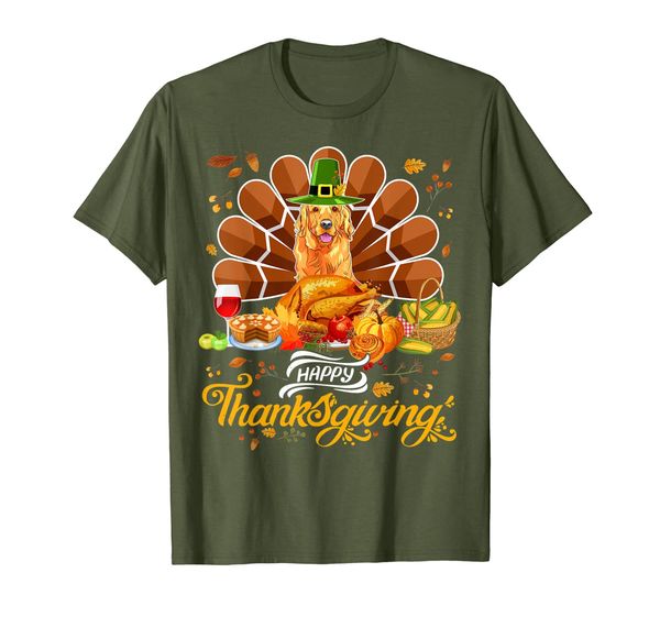 

Happy Thanksgiving Golden Retriever Turkey Costume Party T-Shirt, Mainly pictures
