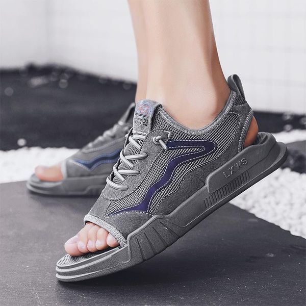 

sandals mens owens shoes 2021 sport rubber leather sports fashion man platform sandalsslippers sandal slides casual roman, Black