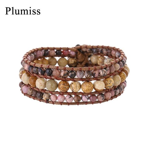 

tennis boho ab rhodonite wide wrap bracelet bangles for women natural stone picure jaspers cuff bracelets gypsy femme jewelry wholesale, Golden;silver
