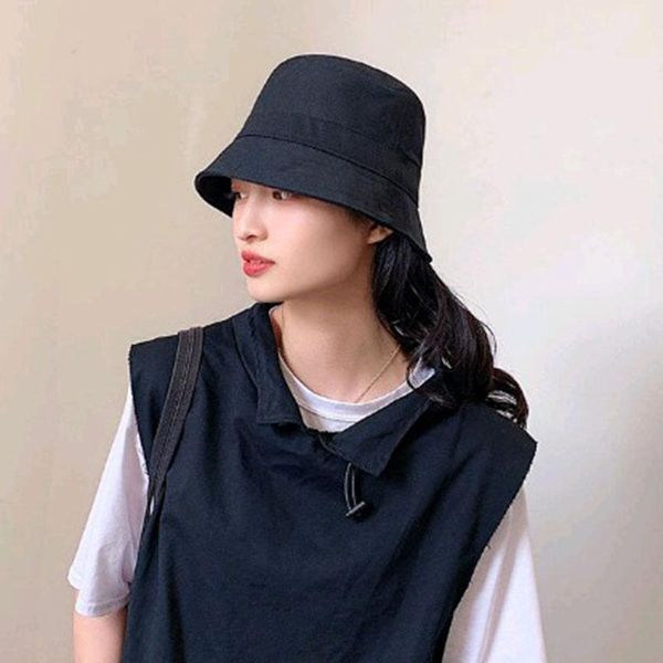 

wide brim hats foldable fashion women's fisherman korean bucket hat for girl suitable leisure breathable sunscreen ladies visor, Blue;gray