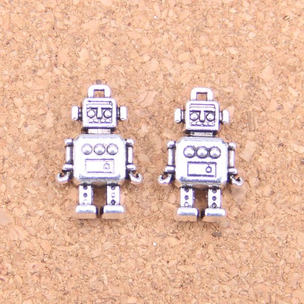 50 pz Argento Antico Bronzo Placcato robot meccanico Pendenti e Ciondoli Collana FAI DA TE Braccialetto Braccialetto Risultati 18*11*4mm