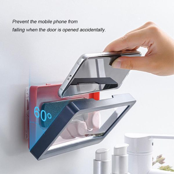 

hooks & rails phone case bath wall mounted holder waterproof phones storager sealed touchable organizer travel portable decor