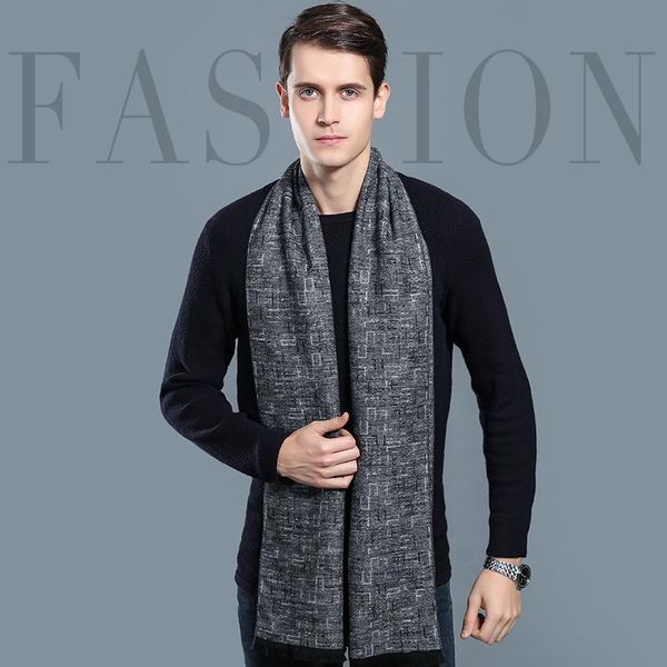 

scarves fashion winter scarf men 180*30 cm wool warm pashmina, Blue;gray