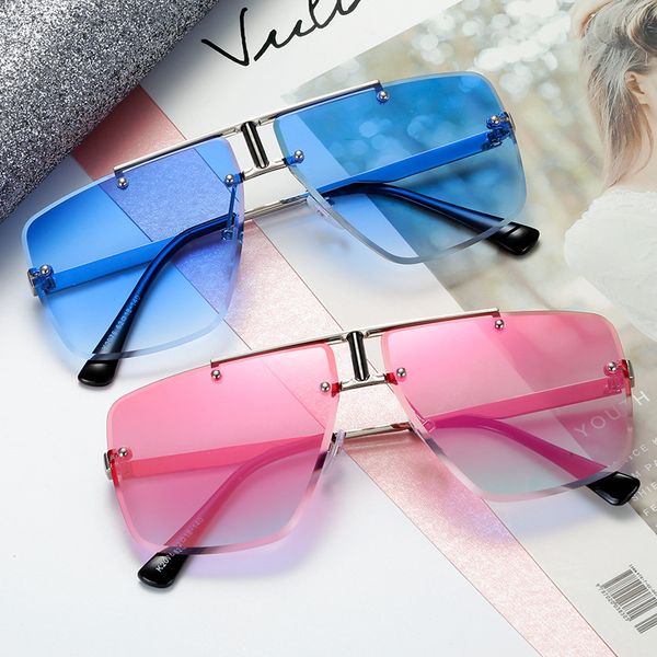 

viper glasseskajia's new sunglasses men's fashion copy sunglasses women's classic frameless glasses 2076, White;black