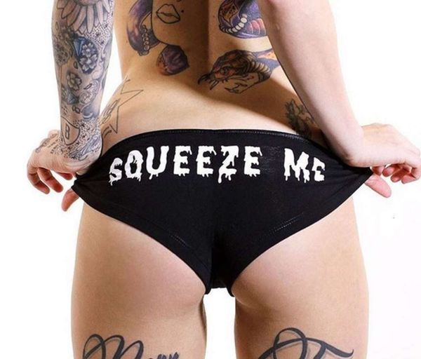 

summer women's letter printed cotton underwear, Black;pink