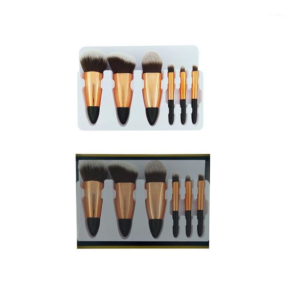 

special wooden handle synthetic hair mini 6pcs make up brush kits in with box1