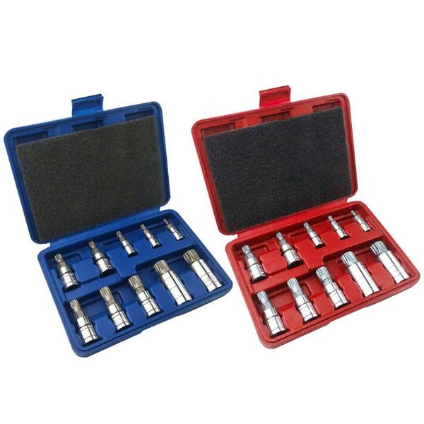 

10pcs twelve angle sleeve torx bits screwdriver socket woodworking drill tool 28tc professional hand sets
