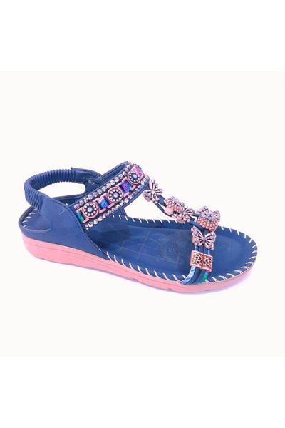 

sandals women's imported orthopedic stone navy blue, Black