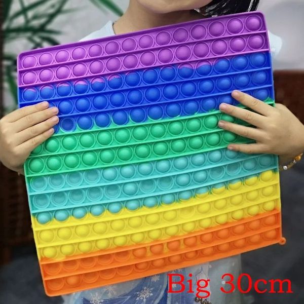 

big size fidget toys 30cm push it square antistress toy bubble figet sensory squishy jouet pour autiste for kids gif