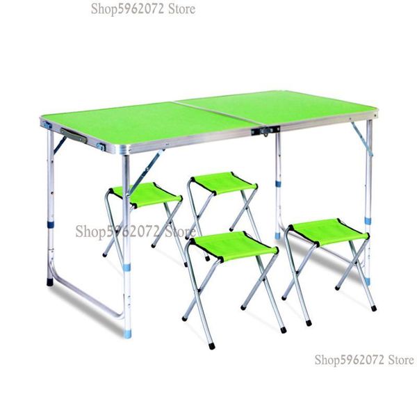

camp furniture rectangular stall floor push simple table and chair folding aluminum alloy portable dining light outdoor ultra