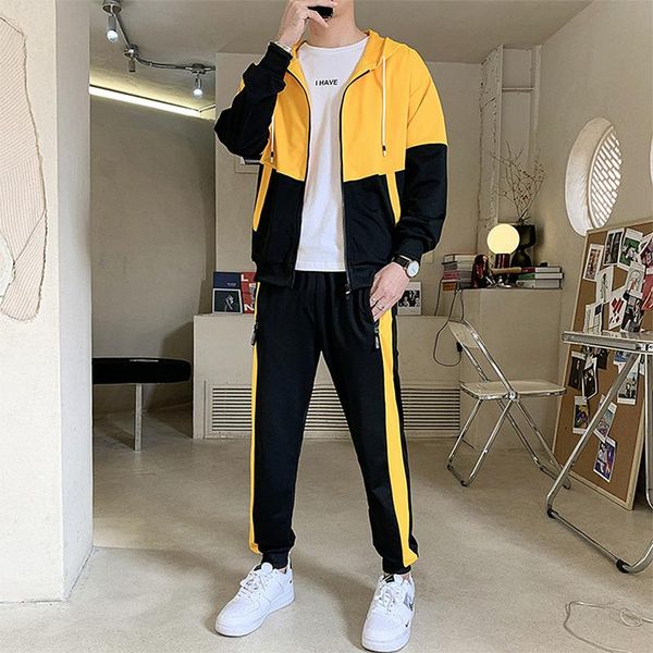 

men's tracksuits men's cardigan two-piece fall casual suit for men, Gray