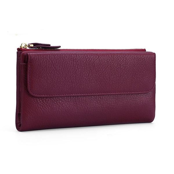 

wallets layer cowhide women fashion natural fall wallet, Red;black