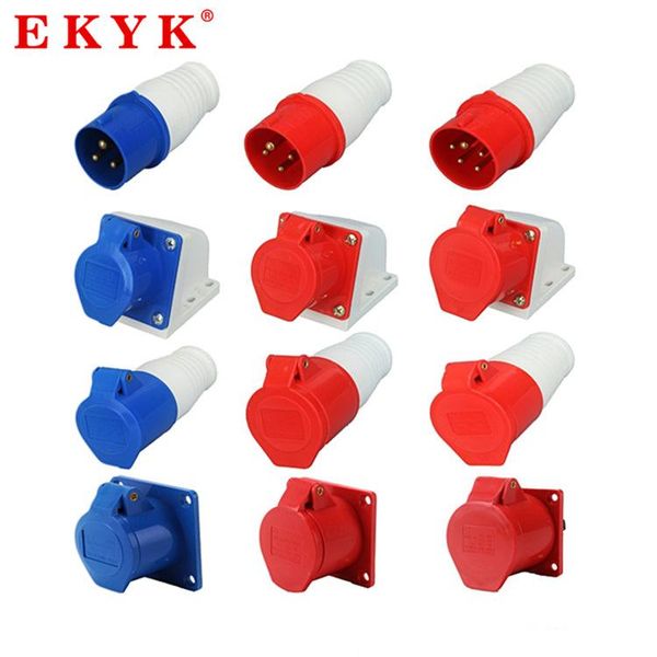 

smart power plugs industrial plug-in socket 16a/32a 3-core/4-core/5-hole outdoor waterproof set plug and