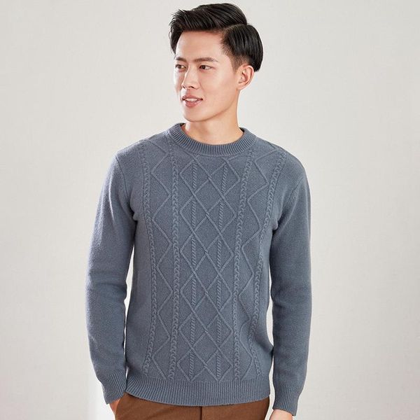 

men's sweaters ultra-fine 100% pure wool high-end twist round neck autumn and winter business casual base solid color knitted sweater, White;black