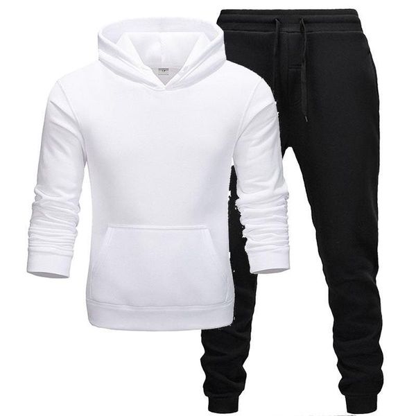 

men's hoodies & sweatshirts real until death two pieces set fashion hooded men tracksuit hoodie autumn brand clothes hoodies+pants sets, Black