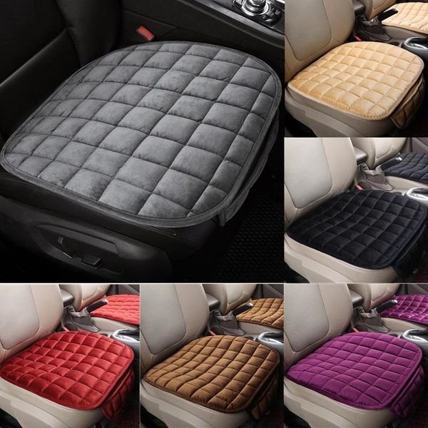 

car seat covers 1pcs autumn winter cover anti-slip front cushion universal flocking cloth auto protector mat pad fit truck suv van