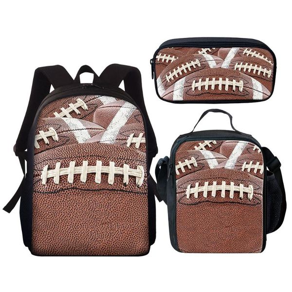 

school bags 3 pieces kids set for boys ball pattern printed teenager backpacks rucksack schoolbags men mochila masculina