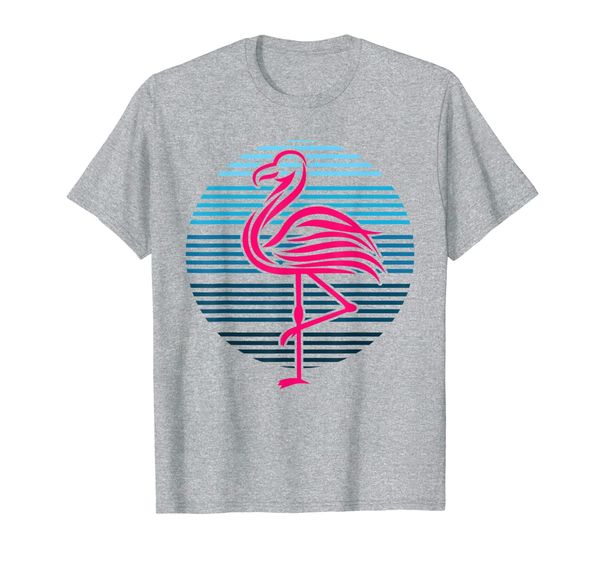 

flamingo bird 80s party theme birthday celebration gift t-shirt, White;black