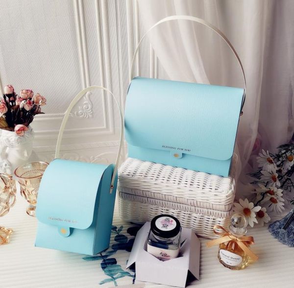 

gift wrap portable paste moon cake box with handle cookies paper packaging baby shower birthday party bag 100pcs sn