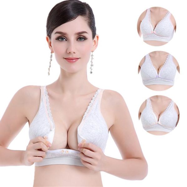 

maternity intimates cotton nursing bra push up breast feeding for pregnant women pregnancy intimate lactation lingerie underwear, White