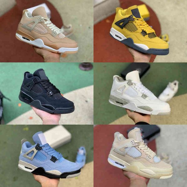 

jumpman lightnings 4 4s basketball shoes mens university blue cream sail shimmer white oreo bred red thunder taupe haze what the black cemen